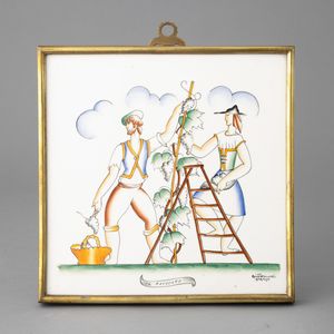 GIO PONTI : Richard Ginori,  San Cristoforo, Milano 1935 ca  - Asta Ceramiche Italiane ed Europee del '900 - Associazione Nazionale - Case d'Asta italiane