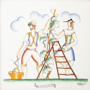 GIO PONTI : Richard Ginori,  San Cristoforo, Milano 1935 ca  - Asta Ceramiche Italiane ed Europee del '900 - Associazione Nazionale - Case d'Asta italiane