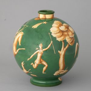 GIO PONTI : Richard Ginori, Pittoria di Doccia, Sesto Fiorentino 1928 ca Il trionfo delle amazzoni  - Asta Ceramiche Italiane ed Europee del '900 - Associazione Nazionale - Case d'Asta italiane