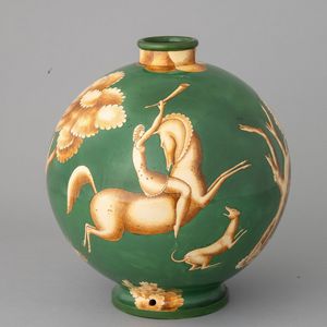 GIO PONTI : Richard Ginori, Pittoria di Doccia, Sesto Fiorentino 1928 ca Il trionfo delle amazzoni  - Asta Ceramiche Italiane ed Europee del '900 - Associazione Nazionale - Case d'Asta italiane