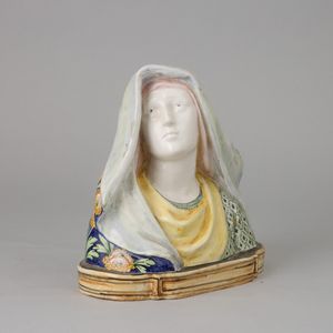 Manifattura Minghetti, Bologna 1930 ca Madonna  - Asta Ceramiche Italiane ed Europee del '900 - Associazione Nazionale - Case d'Asta italiane