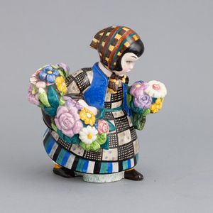 Sandro Vacchetti : Lenci, Torino 1933 Fioraia  - Asta Ceramiche Italiane ed Europee del '900 - Associazione Nazionale - Case d'Asta italiane