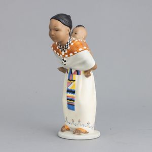 Lenci, Torino 1940 ca Maternit� indiana  - Asta Ceramiche Italiane ed Europee del '900 - Associazione Nazionale - Case d'Asta italiane