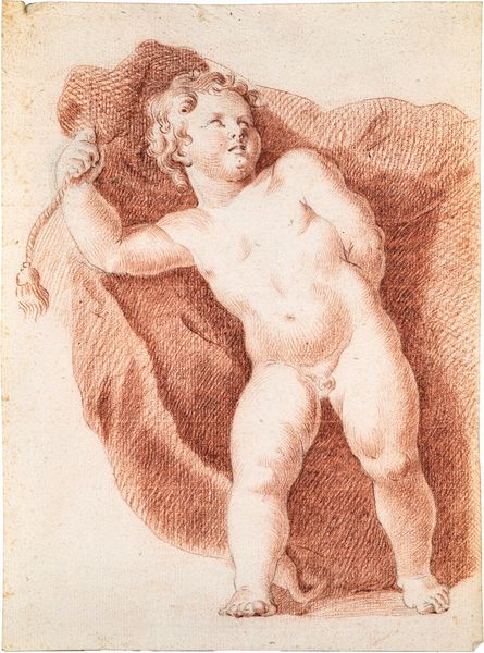 Scuola romana del XVIII secolo : Studio di putto  - Asta Disegni antichi - Associazione Nazionale - Case d'Asta italiane
