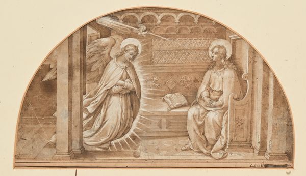 SCUOLA FIORENTINA DEL XVI SECOLO : Annunciazione  - Asta Disegni antichi - Associazione Nazionale - Case d'Asta italiane