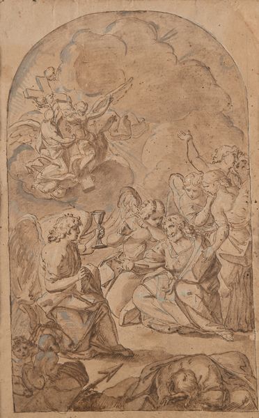 Daniele Seiter : Cristo riceve la comunione  - Asta Disegni antichi - Associazione Nazionale - Case d'Asta italiane