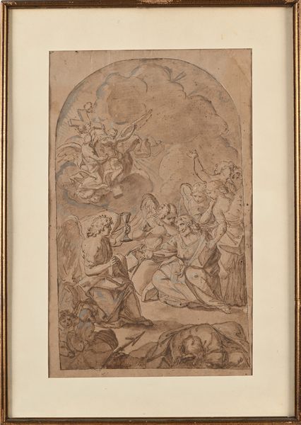 Daniele Seiter : Cristo riceve la comunione  - Asta Disegni antichi - Associazione Nazionale - Case d'Asta italiane