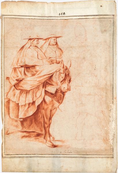 Scuola romana del XVIII secolo : Studio da  L'Incontro di Leone Magno con Attila di Raffaello  - Asta Disegni antichi - Associazione Nazionale - Case d'Asta italiane