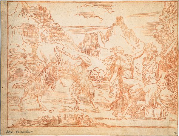 Scuola italiana del XVIII secolo : Baccante con Satiro  - Asta Disegni antichi - Associazione Nazionale - Case d'Asta italiane