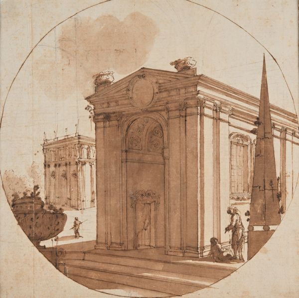 Scuola fiorentina del XVIII secolo : Studi di paesaggi e architetture  - Asta Disegni antichi - Associazione Nazionale - Case d'Asta italiane