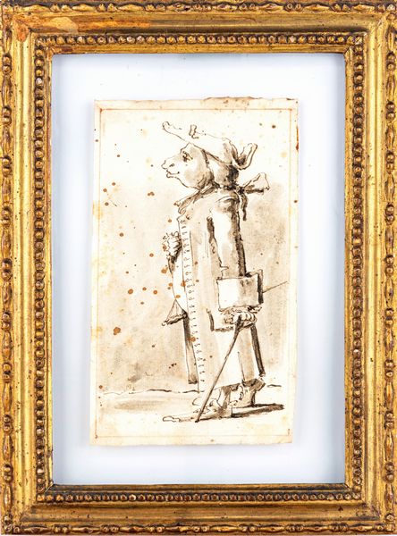 Pier Leone Ghezzi, Bottega di : Caricatura di Gentiluomo  - Asta Disegni antichi - Associazione Nazionale - Case d'Asta italiane