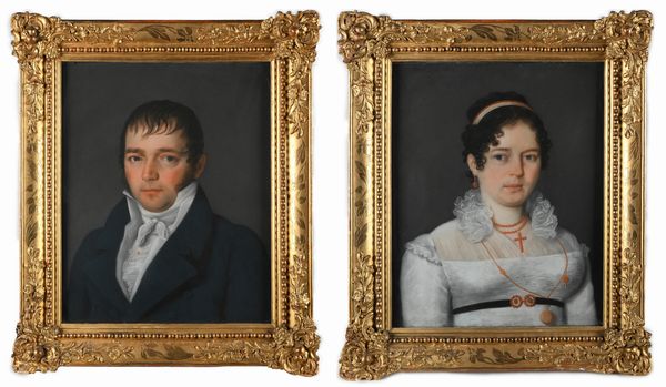 Joseph Petitot : a) Nobildonna con parure di corallo  b) Gentiluomo con cravatta bianca  - Asta Disegni antichi - Associazione Nazionale - Case d'Asta italiane