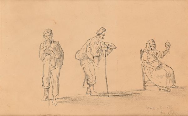 Achille Vianelli : Studio di figure  - Asta Disegni antichi - Associazione Nazionale - Case d'Asta italiane