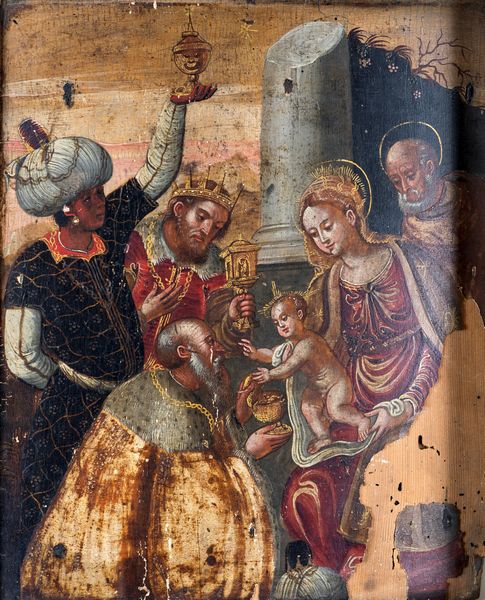 Scuola Veneto Cretese del XVI secolo : Adorazione dei Re Magi  - Asta Disegni antichi - Associazione Nazionale - Case d'Asta italiane