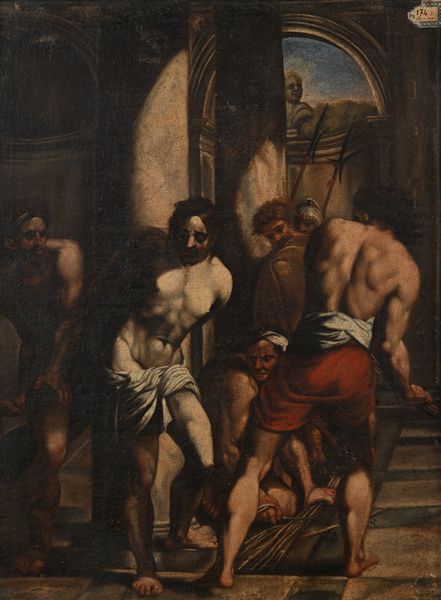 PITTORE DEL XVII SECOLO : Flagellazione di Cristo  - Asta Disegni antichi - Associazione Nazionale - Case d'Asta italiane