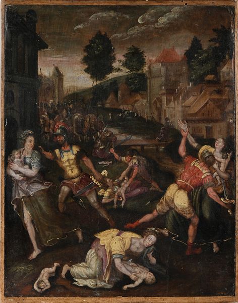 Scuola fiamminga del XVII secolo : Strage degli innocenti  - Asta Disegni antichi - Associazione Nazionale - Case d'Asta italiane