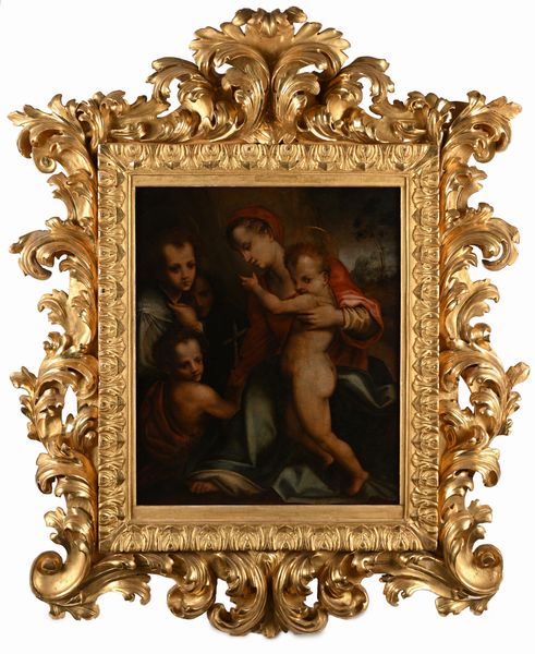SCUOLA FIORENTINA DEL XVI SECOLO : Madonna con San Giovanni Battista  - Asta Disegni antichi - Associazione Nazionale - Case d'Asta italiane