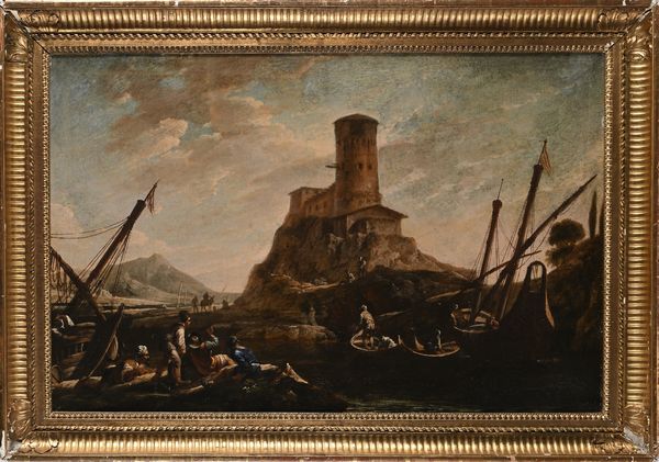 SCUOLA ROMANA DEL XVII SECOLO : Paesaggio con rovina  - Asta Disegni antichi - Associazione Nazionale - Case d'Asta italiane