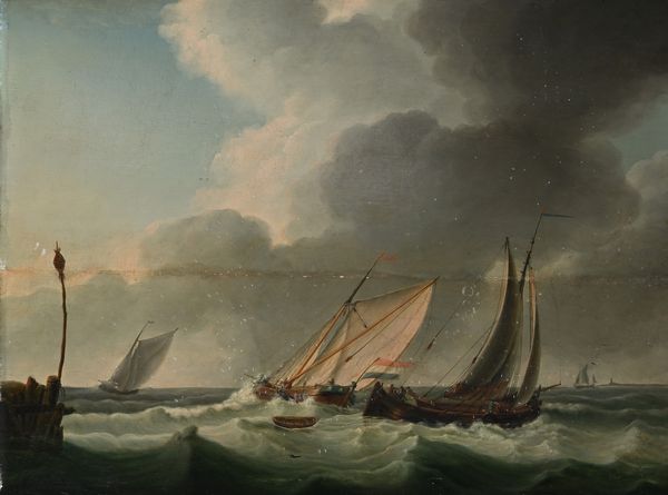 Willem van de Velde il Giovane, Ambito di : Marina con barche  - Asta Disegni antichi - Associazione Nazionale - Case d'Asta italiane