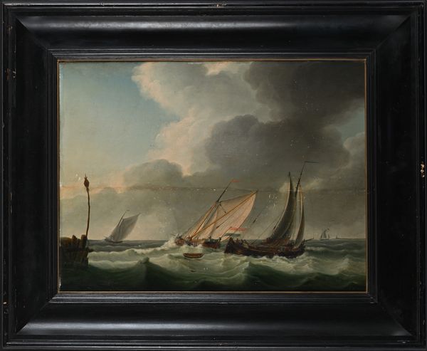 Willem van de Velde il Giovane, Ambito di : Marina con barche  - Asta Disegni antichi - Associazione Nazionale - Case d'Asta italiane