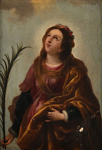 Onorio Marinari, Attribuito a : Santa Giusta  - Asta Disegni antichi - Associazione Nazionale - Case d'Asta italiane