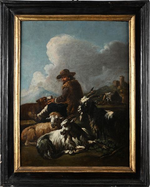 Philipp Peter Roos : Coppia di paesaggi con pastori e armenti  - Asta Disegni antichi - Associazione Nazionale - Case d'Asta italiane