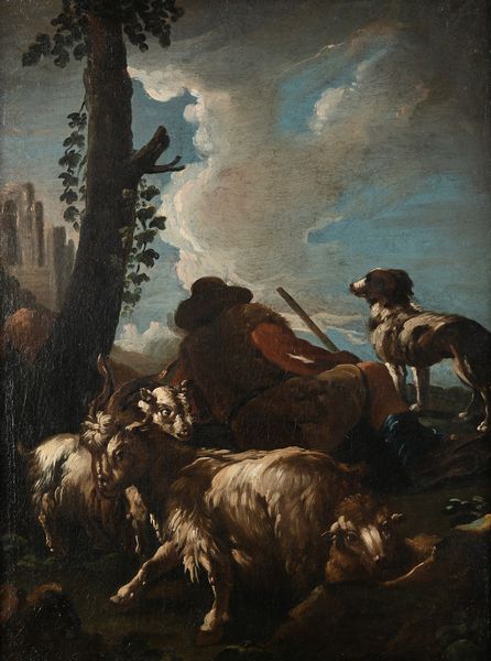 Philipp Peter Roos : Coppia di paesaggi con pastori e armenti  - Asta Disegni antichi - Associazione Nazionale - Case d'Asta italiane