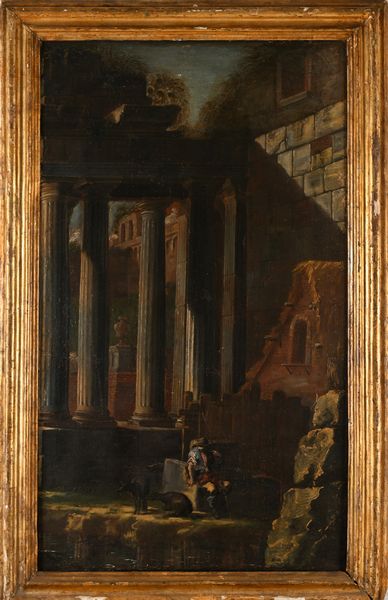 Michelangelo Cerquozzi : Veduta con rovine  - Asta Disegni antichi - Associazione Nazionale - Case d'Asta italiane