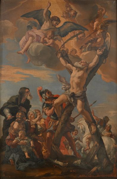 Guillaume  Courtois Guglielmo Cortesi, Ambito di : Martirio di Sant'Andrea  - Asta Disegni antichi - Associazione Nazionale - Case d'Asta italiane