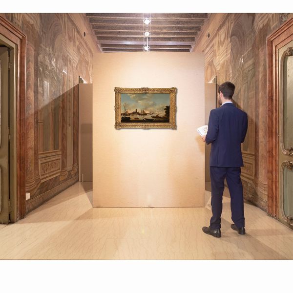 Hendrick De Meyer I : Vista di Dordrecht dal fiume Maas  - Asta Disegni antichi - Associazione Nazionale - Case d'Asta italiane