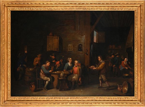 Victor Mahu : Interni di osteria  - Asta Disegni antichi - Associazione Nazionale - Case d'Asta italiane