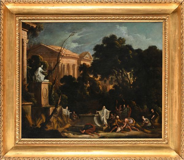 Pierre Patel : Scena di Sacrificio  - Asta Disegni antichi - Associazione Nazionale - Case d'Asta italiane