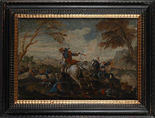 Scuola italiana del XVIII secolo : Coppia di battaglie  - Asta Disegni antichi - Associazione Nazionale - Case d'Asta italiane