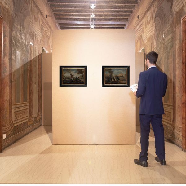 Scuola italiana del XVIII secolo : Coppia di battaglie  - Asta Disegni antichi - Associazione Nazionale - Case d'Asta italiane