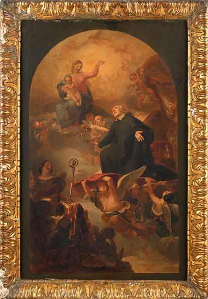 Ferdinando Cavalleri, Attribuito a : Modelletto per la Madonna col Beato Sebastiano Valfr  - Asta Disegni antichi - Associazione Nazionale - Case d'Asta italiane