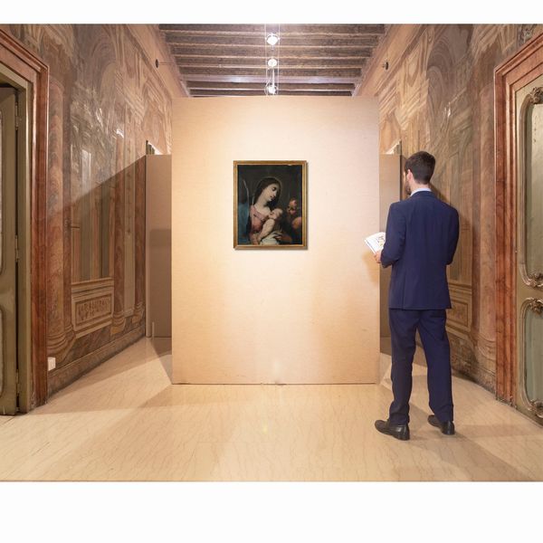 Scuola veneta del XVIII secolo : Sacra Famiglia  - Asta Disegni antichi - Associazione Nazionale - Case d'Asta italiane