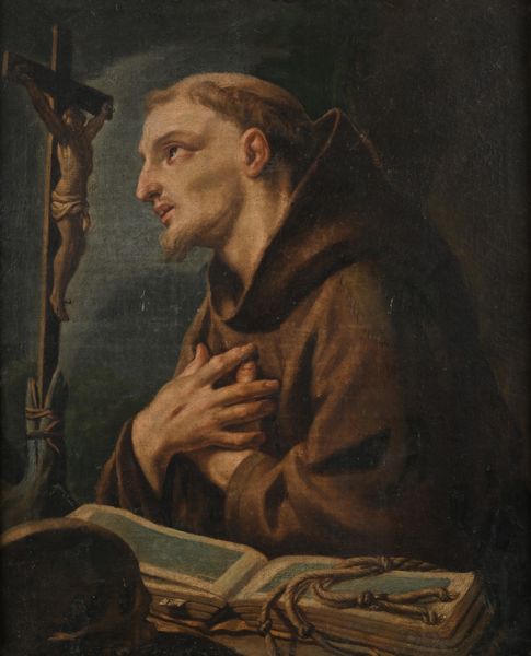 Francesco Trevisani, Attribuito a : San Francesco in preghiera  - Asta Disegni antichi - Associazione Nazionale - Case d'Asta italiane