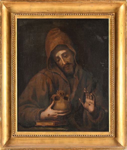 SCUOLA ROMANA DEL XVII SECOLO : San Francesco orante  - Asta Disegni antichi - Associazione Nazionale - Case d'Asta italiane