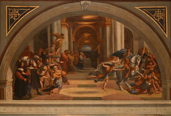 SCUOLA ROMANA DEL XIX SECOLO : Cacciata di Eliodoro dal Tempio, da Raffaello Sanzio  - Asta Disegni antichi - Associazione Nazionale - Case d'Asta italiane