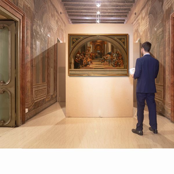 SCUOLA ROMANA DEL XIX SECOLO : Cacciata di Eliodoro dal Tempio, da Raffaello Sanzio  - Asta Disegni antichi - Associazione Nazionale - Case d'Asta italiane