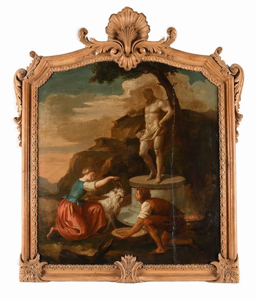 Scuola veneta del XVIII secolo : Coppia di scene mitologiche  - Asta Disegni antichi - Associazione Nazionale - Case d'Asta italiane