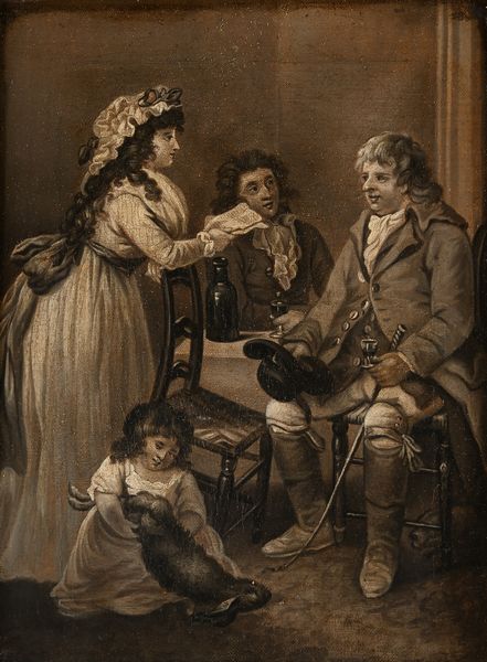 George Morland , Seguace di : The farmers visit to his married daughter in town  - Asta Disegni antichi - Associazione Nazionale - Case d'Asta italiane