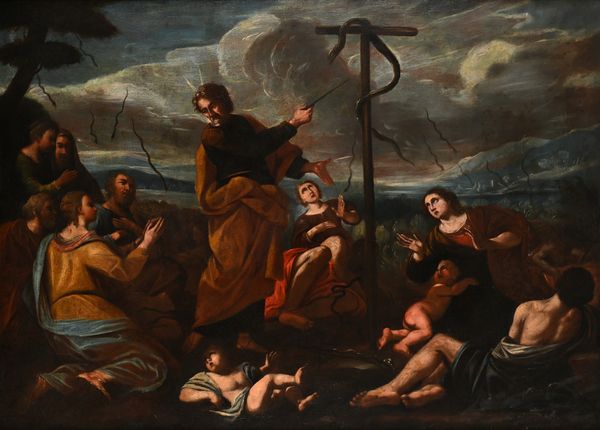 Nicolò De Simone : Mos scaccia i serpenti  - Asta Disegni antichi - Associazione Nazionale - Case d'Asta italiane