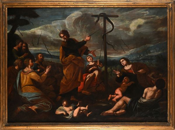 Nicolò De Simone : Mos scaccia i serpenti  - Asta Disegni antichi - Associazione Nazionale - Case d'Asta italiane