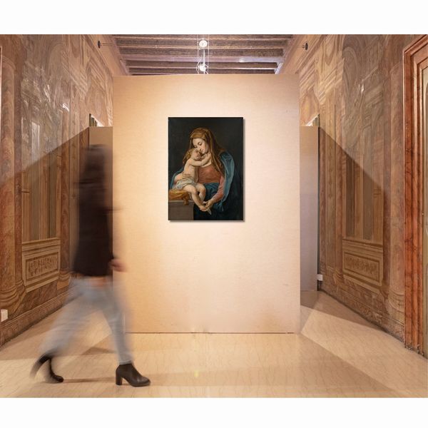 Scuola romana del XVIII secolo : Madonna con Bambino  - Asta Disegni antichi - Associazione Nazionale - Case d'Asta italiane