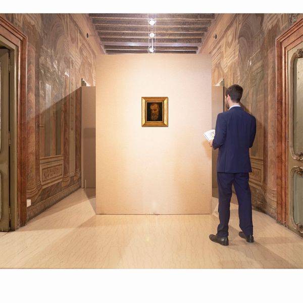 Scuola italiana del XIX secolo : Ritratto di uomo con barba  - Asta Disegni antichi - Associazione Nazionale - Case d'Asta italiane