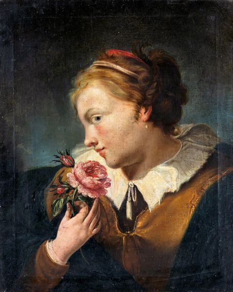 Giuseppe Nogari, Bottega di : Dama con fiore  - Asta Disegni antichi - Associazione Nazionale - Case d'Asta italiane