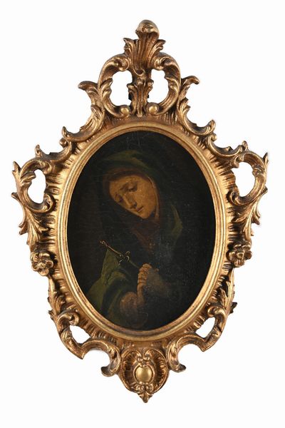 Scuola romana del XVIII secolo : Madonna  - Asta Disegni antichi - Associazione Nazionale - Case d'Asta italiane