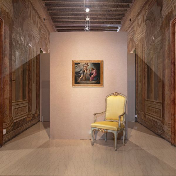 SCUOLA ROMANA DEL XVII SECOLO : Cristo con Angelo  - Asta Disegni antichi - Associazione Nazionale - Case d'Asta italiane