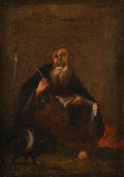 Scuola veneta del XVIII secolo : Santo in preghiera  - Asta Disegni antichi - Associazione Nazionale - Case d'Asta italiane